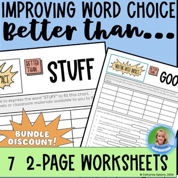 Middle School Descriptive Writing Word Choice Synonyms Lessons & Worksheets