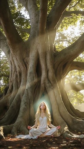 Sacred Tree Energy ✨🌿 | Peaceful Meditation in Golden Rain