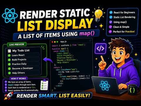 🚀 React Static List Rendering Using map() | Beginner React Project