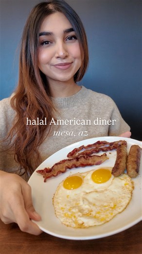 AZ Halal Eats on Instagram: "‼️HALAL RATING: *Full* halal menu‼️ I am SO excited about this week’s restaurant feature - introducing Syrup & Salt, a brand-new fully halal diner that is Muslim-owned serving breakfast, lunch, and dinner! Syrup & Salt is an American-style spot offering all the classic comfort dishes you’d expect, but made entirely with halal ingredients. Think: fluffy waffles, pancakes, omelettes, benedicts, crepes, and best of all - halal beef bacon, chicken sausage, steak, and mor