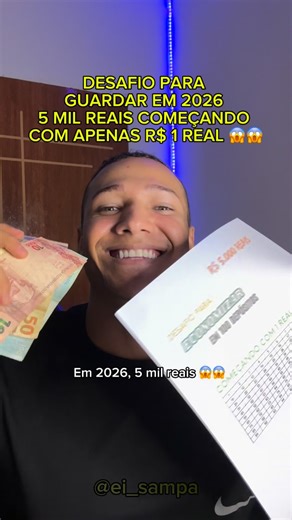Marcos Sampaio - Dicas | Tecnologia | Cursos 🚀 on Instagram: "Desafio pra economizar 5 mil reais pra começar a guardar com apenas R$ 1 . Você sabia que existe uma maneira simples de economizar e fazer o dinheiro trabalhar por você? Vou te mostrar como usar o Desafio de 100 depósitos de forma inteligente para guardar dinheiro e ainda aproveitar ferramentas úteis dos bancos! 💡 Tem dica bônus no vídeo para fazer o dinheiro render! 📌 Passos do desafio: ✔️ Separe valores diários, semanais ou mensa