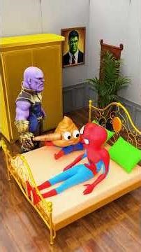 GTA V Epic Battle 😂 Hulk & Thanos vs Spider-Man Team | Crazy Superhero Fight Animation!