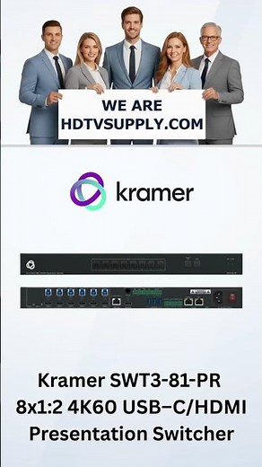 Kramer SWT3-81-PR 8x1:2 4K60 USB–C/HDMI Presentation Switcher