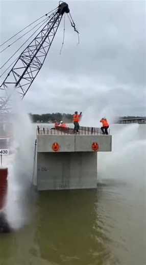 Realistic Wide Shot of a Barge Side Incident