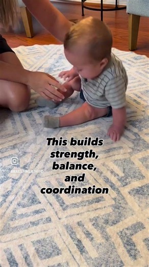 Don’t just sit your baby up. Help then learn to get there #babydevelopment #pediatricpt #momlife