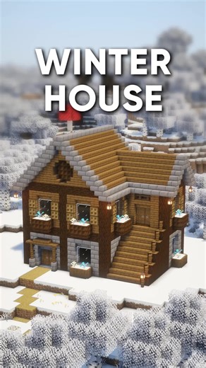 Minecraft Tutorial: Cozy Winter House 🏡 #minecraft #minecrafttutorial | Minecraft Houses