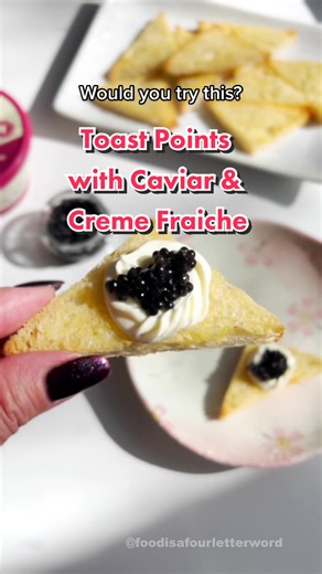 Delicious Toast Points with Caviar & Creme Fraiche Recipe