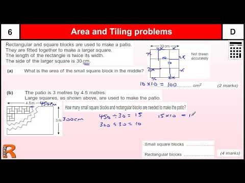 Area and Tiling Problem GCSE Maths revision Exam paper practice & help