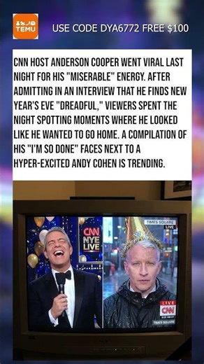 Anderson Cooper Hates NYE (Live)