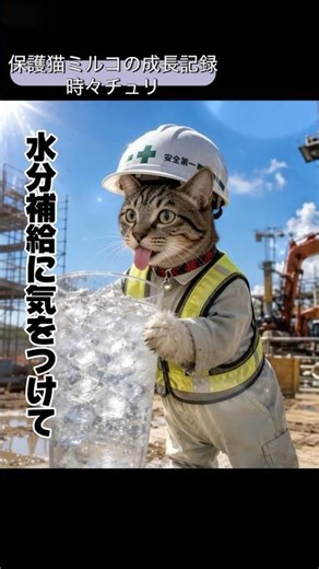 【保護猫ミルコ】暑い環境で働く皆さまにエールを贈る保護猫ミルコ#shorts#保護猫#現場猫