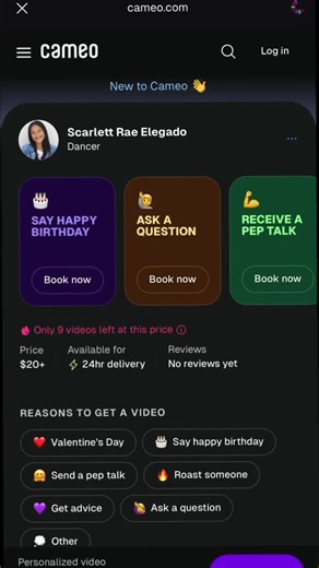 So excited for @Scarlett Rae Elegado to be on @Cameo!! #cameo #dancer #dancemoms #influencer #dance