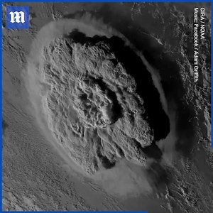 101K views · 1K reactions | These satellite images show the moment a volcano erupted under the Pacific Ocean, via Reuters Full story: https://trib.al/5UYQZUZ | Daily Mail Video | Facebook
