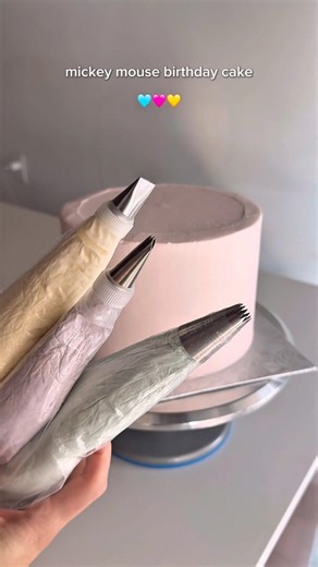 Mickey mouse bday cake 🩷💛🩵💜