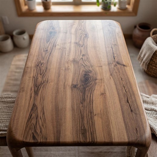 Handmade Walnut Dining Table | Rustic Modern Solid Wood Furniture for Kitchen, Breakfast Room - Etsy