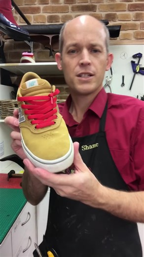 Big toe tip hurting in your shoes? Fix it by adjusting the laces. Comfy shoes we don't even think about. But when you have a pair that is rubbing you raw you pay attention. By lacing the first couple of holes up a bit tigher you can hold your foot back and this takes the pressure off yor big toe tip. #newbalance #howto #shoerepair #shanebarrshoerepairs #shoehacks