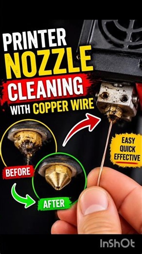 🔥 Fix Clogged Printer Nozzle in Seconds! #3DPrinting #PrinterHack