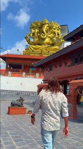 Sarangkot Ganesh Statue Pokhara 🇳🇵 Nepal's most beautiful view 😍 Sarangkot Pokhara Nepal 🌄