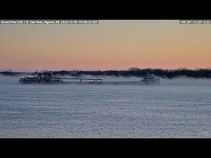 Wilfred Sykes, sunrise and sea smoke in Algonac 12-5-25