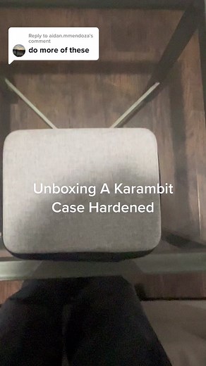 Replying to @aidan.mmendoza #csgo #counterstrike #unboxing #karambit #casehardened #pov #fyp