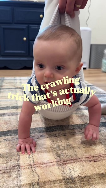 Blanket Crawl Exercise to Teach Baby to Crawl