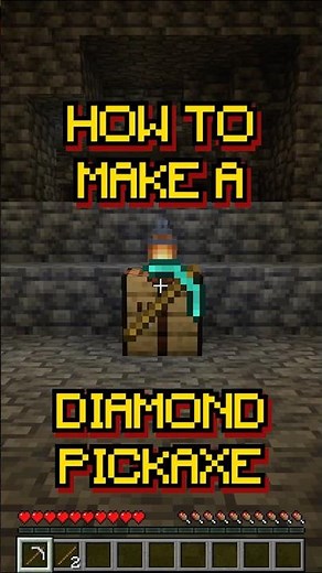 Minecraft: How to make a Diamond Pickaxe | Recipe 195