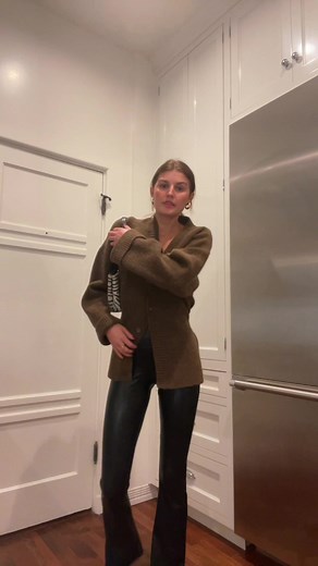 Chic OOTD for Italian Dinner: Nanushka Sweater & Commando Pants