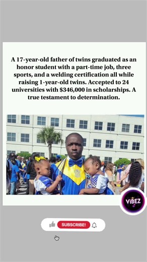 17-Year-Old Dad of Twins Does It All 👏🎓 #Scholarships #HardWork #YouTubeShorts