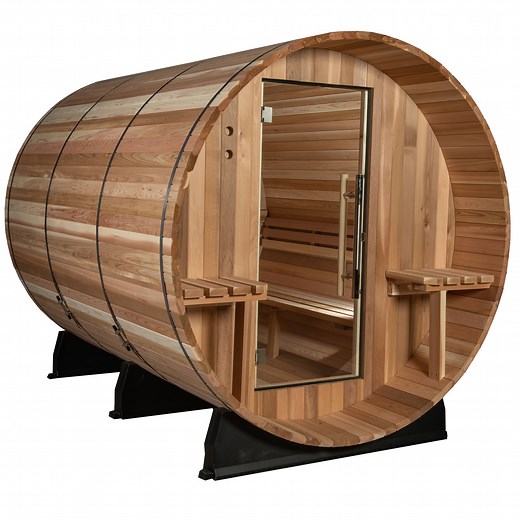 Huntington 4-6 Person Canopy Barrel Sauna - Almost Heaven Saunas