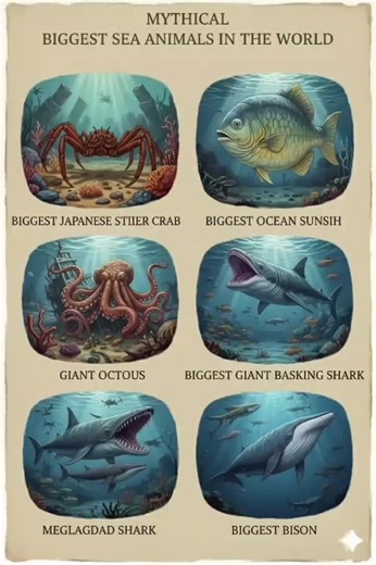 Biggest Sea Animals in the World 🌊 | Megalodon vs Giant Ocean Creatures 😱#BiggestSeaAnimals #OceanGiants #Megalodon #BaskingShark #JapaneseSpiderCrab