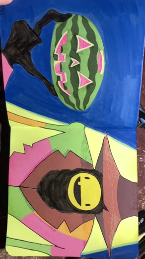 Dibujo de manos largas y raras con nuevos lápices