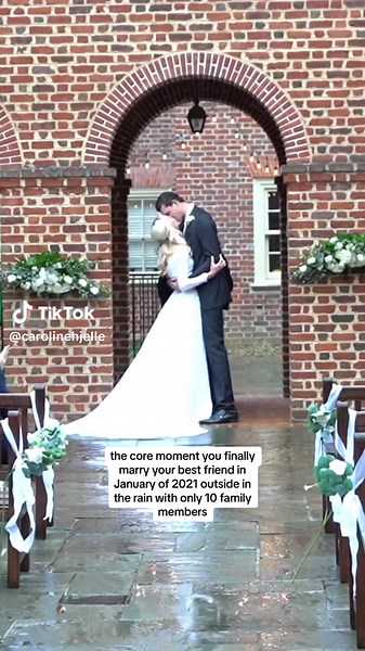 will never be over how we felt in this moment 🤍 #wedding #weddingtiktok #weddingday #tall #7foot #bride #groom #elopement