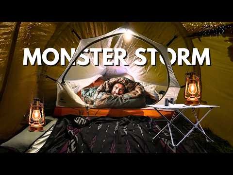 The Most Memorable Storm I’ve Ever Experienced‼️Solo Camping in Heavy Rain