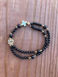 5-decade Rosary Bracelet With Magnet Clasp - Etsy