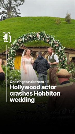 6.5M views · 70K reactions | A bride and groom were treated to their own kind of adventure when their Hobbiton wedding was “crashed” by a celebrity. | nzherald.co.nz | Facebook