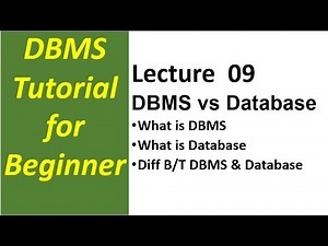 Lec-09 Difference Between Database and DBMS| Database Management System Tutorial for Beginners