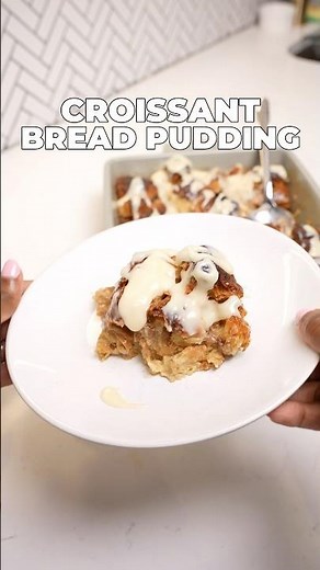 Croissant bread pudding #recipe