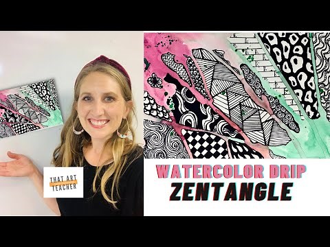 Watercolor Drip Zentangle | Creative Drawing Exercises for Beginners