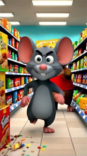 The Mouse Who Went to the Supermarket 🛒🐭 #CartoonLOL #FunnyMouse #SupermarketAdventure