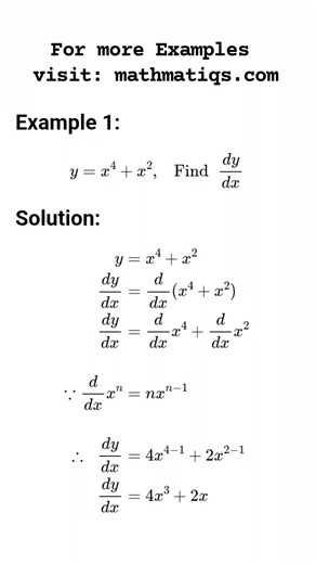 Basic Differentiation Example 1 #mathmatiqs #shorts