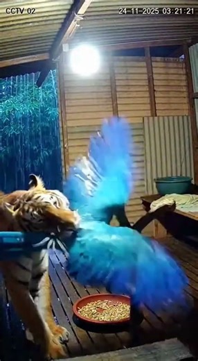 Jungle Tiger vs. Macaw: The Shocking Moment of Attack!
