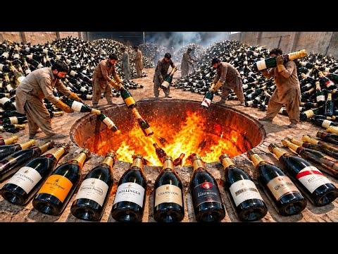 Millions of Bottles Enter the Fire… The Result Is Incredible! | Glass Recycling Process