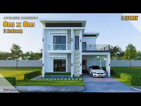 Small House Design | 8m x 8m | 2 Storey with 3 Bedroom
