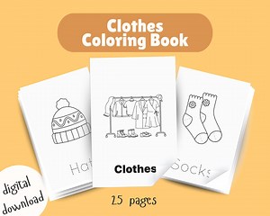 Clothes Coloring Pages: 25 Printable Coloring Sheets for Kids (digital Download) - Etsy