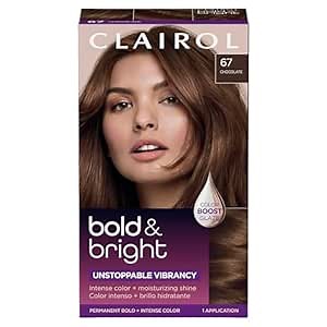 Clairol Bold & Bright Permanent Hair Dye, 67 Chocolate Hair Color | Intense Vibrancy + Moisturizing Shine | Includes Color Boost Glaze to Amplify Color Anytime | Pack of 1