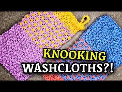 KNOOKING a Scrubby Washcloth in ONE GO | Right-handed Tutorial