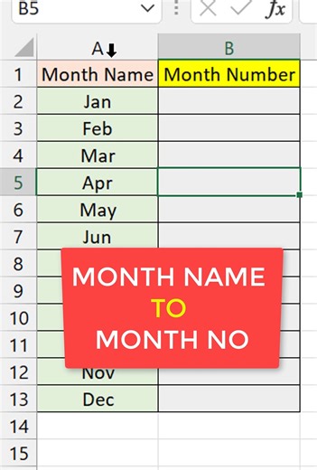 Excel Trick to Convert Month name to Month Number 💪 #exceltricks #exceltips | Mukul Jain