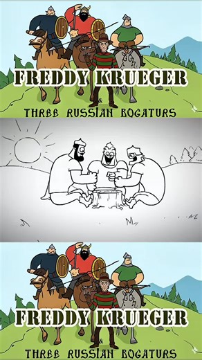 Freddy Krueger Animated Duel with Russian Bogatyrs