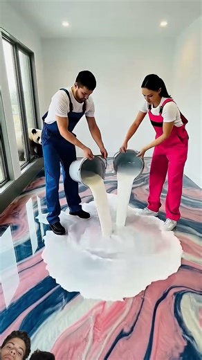 Luxuriois Bedroom with pink & Navy Blue Epoxy Marble Floor 💯