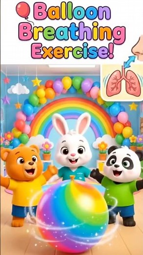 Breathing exercises #funlearning #Short #kidslearning #healthykids#balloon