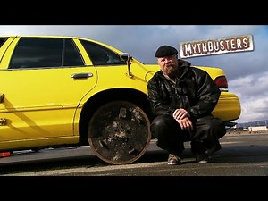 Can A Manhole Cover Really Replace A Flat Tire And Still Let You Drive? | MythBusters